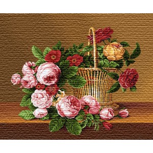 Гобеленовое Панно "Букет с жёлтой розой" (50х50)