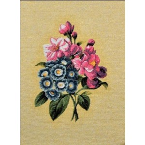 Гобеленовое Панно "Бутоньерка (синие цветы)" (18х24)
