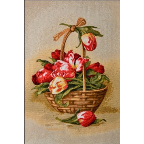 Гобеленовое Панно "Корзина тюльпанов" (25х35)