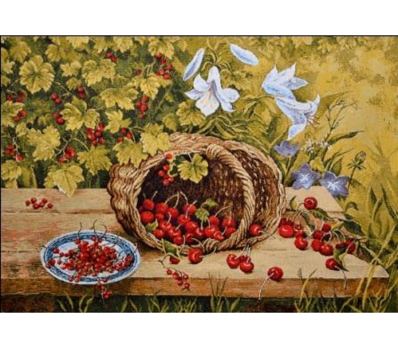 Гобеленовое панно "Красная ягода" (70х50)