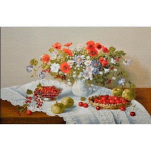 Гобеленовое Панно "Цветы и ягоды" (35х50)