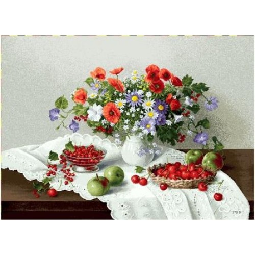 Гобеленовое Панно "Цветы и ягоды" (75х50)