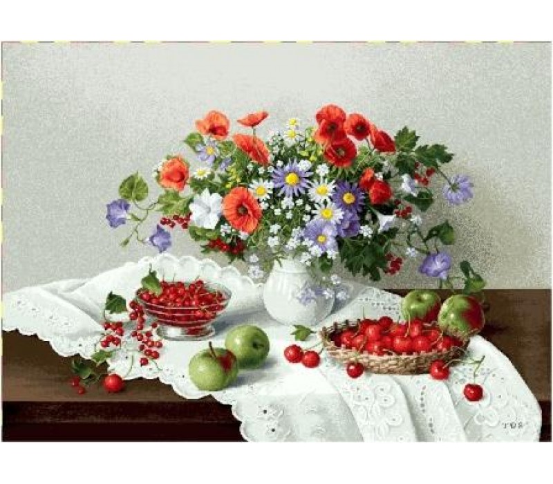 Гобеленовое Панно "Цветы и ягоды" (75х50)