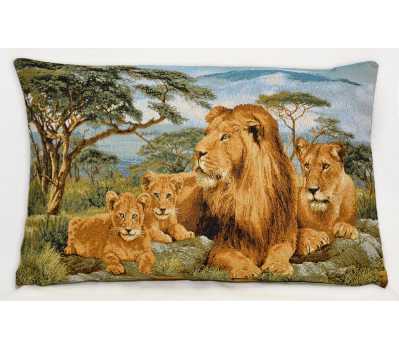 Гобеленовая Наволочка "Африканские львы" (45х63)