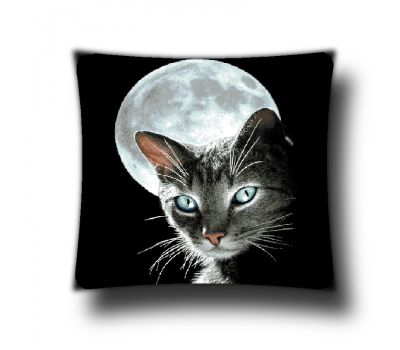 Гобеленовая Наволочка "Лунный кот" (45х45)