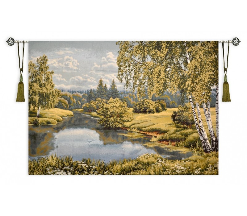 Гобеленовое панно "Пейзаж с березами" (192х137)