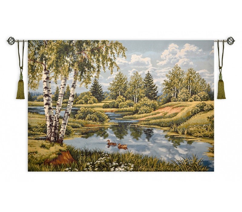 Гобеленовое панно "Пейзаж с утками" (192х137)