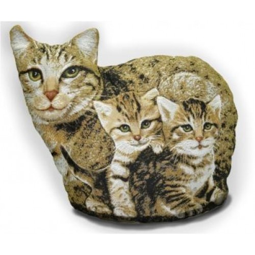 Гобеленовая подушка-игрушка  "Мурка с котятами" (40х50)