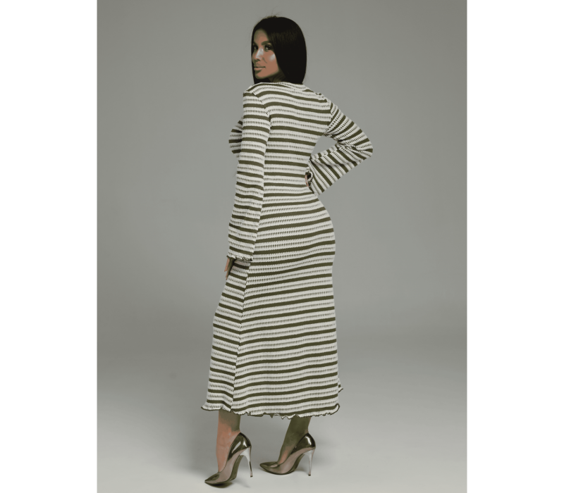Амелия платье женское (бело-зеленый)