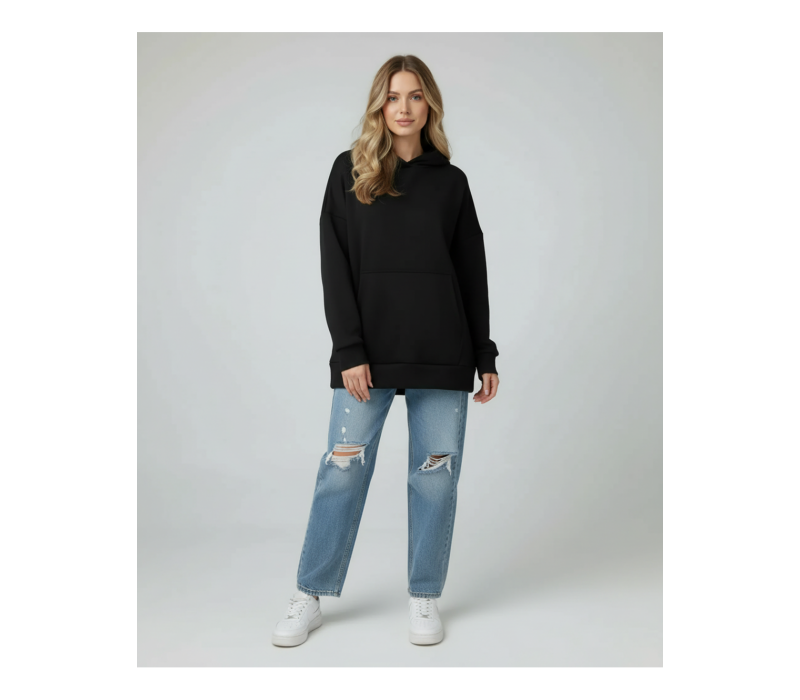 Альфа худи женское (черный)