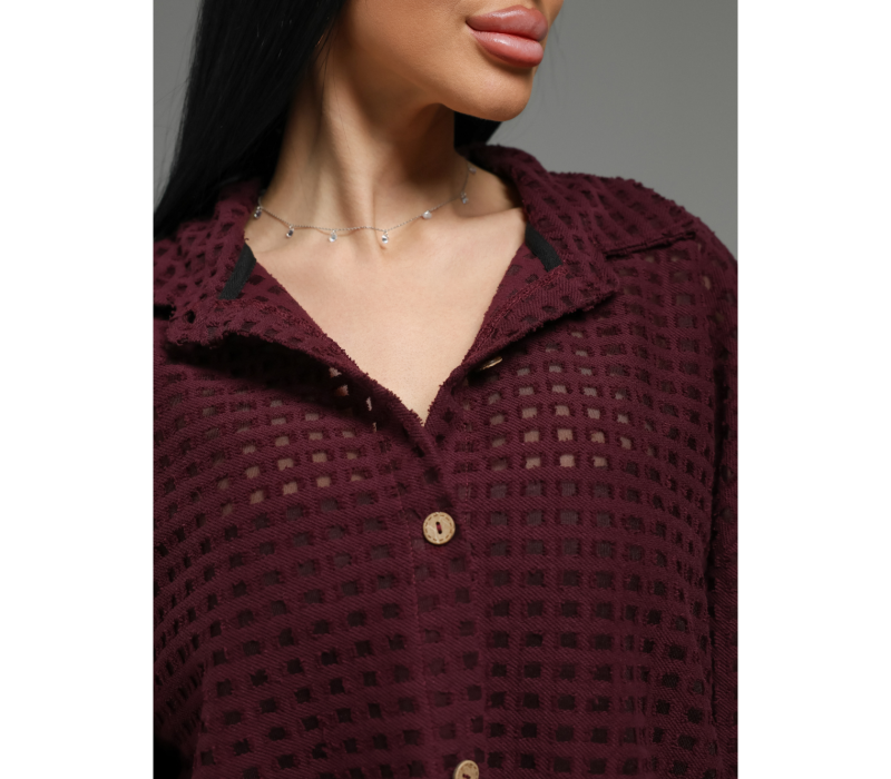 Стелла рубашка женская (бордо)