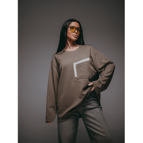 Дабл свитшот женский (хаки)