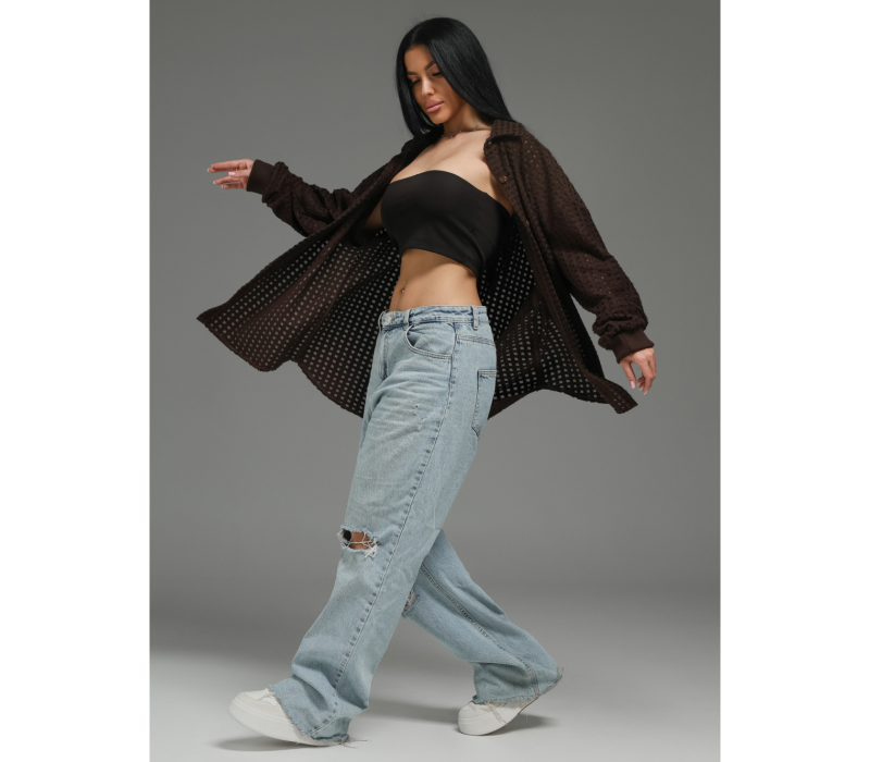 Стелла рубашка женская (шоколад)