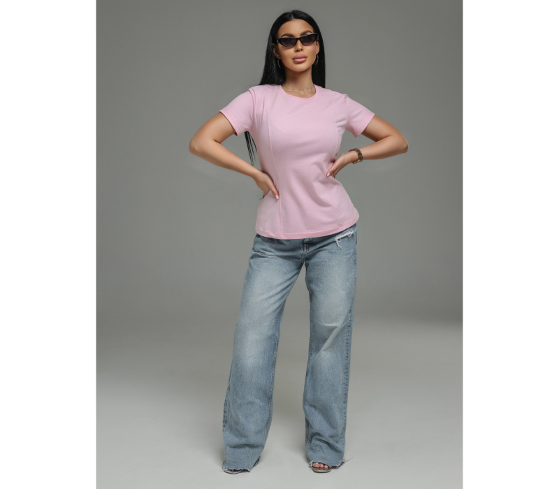 Мода футболка женская (розовый)