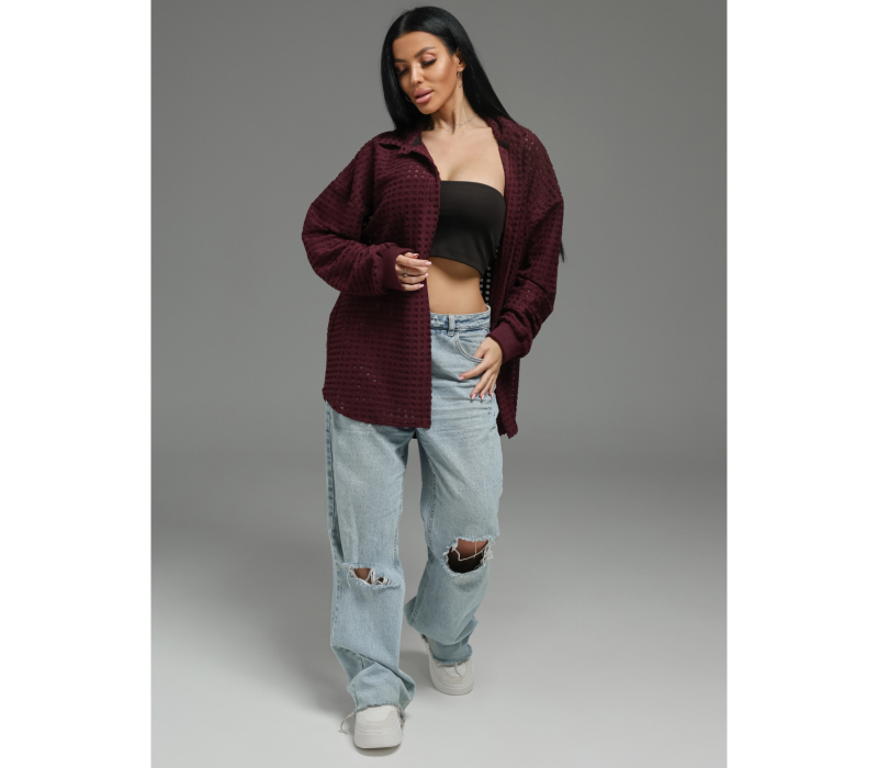 Стелла рубашка женская (бордо)