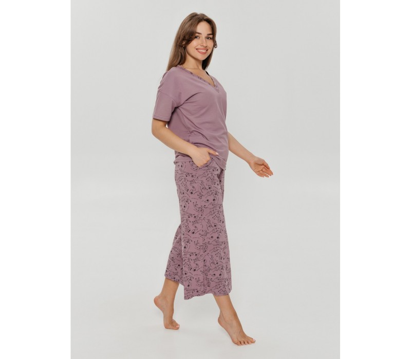 Мурка пижама женская (лиловый)