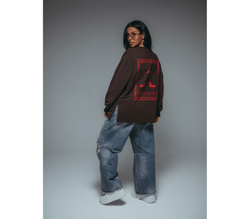 Русь свитшот женский (шоколад)