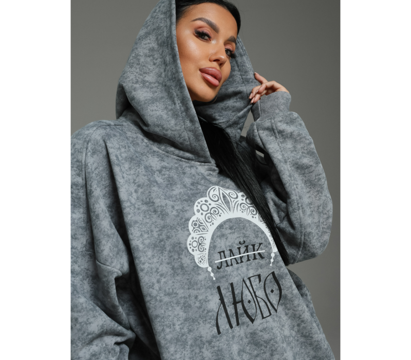 Яхонт худи женское (светло-серый варенка)