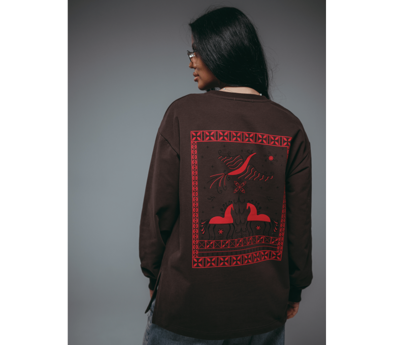 Русь свитшот женский (шоколад)