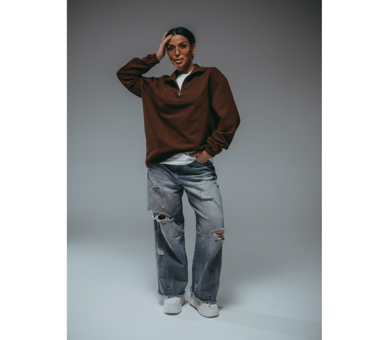 Брамея свитшот женский (коричневый)