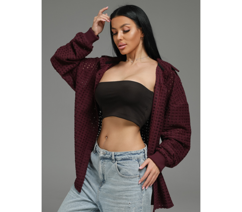 Стелла рубашка женская (бордо)