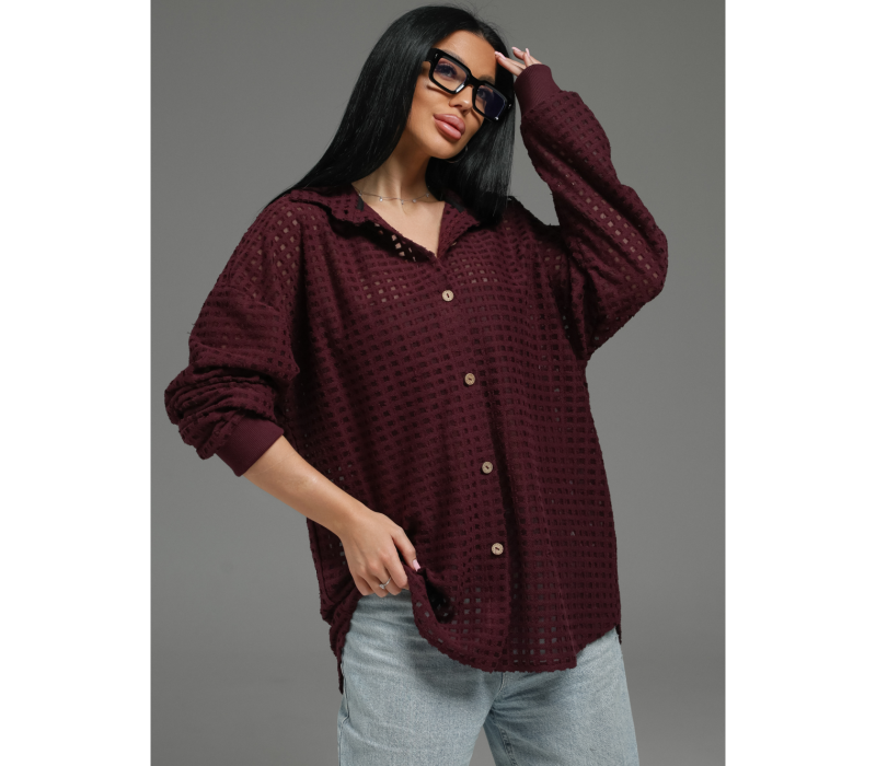 Стелла рубашка женская (бордо)
