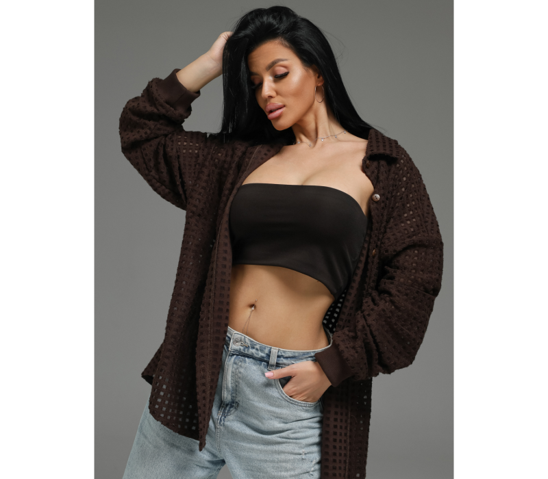 Стелла рубашка женская (шоколад)