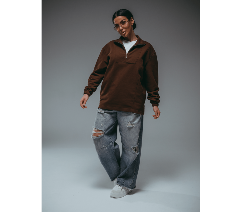 Брамея свитшот женский (коричневый)