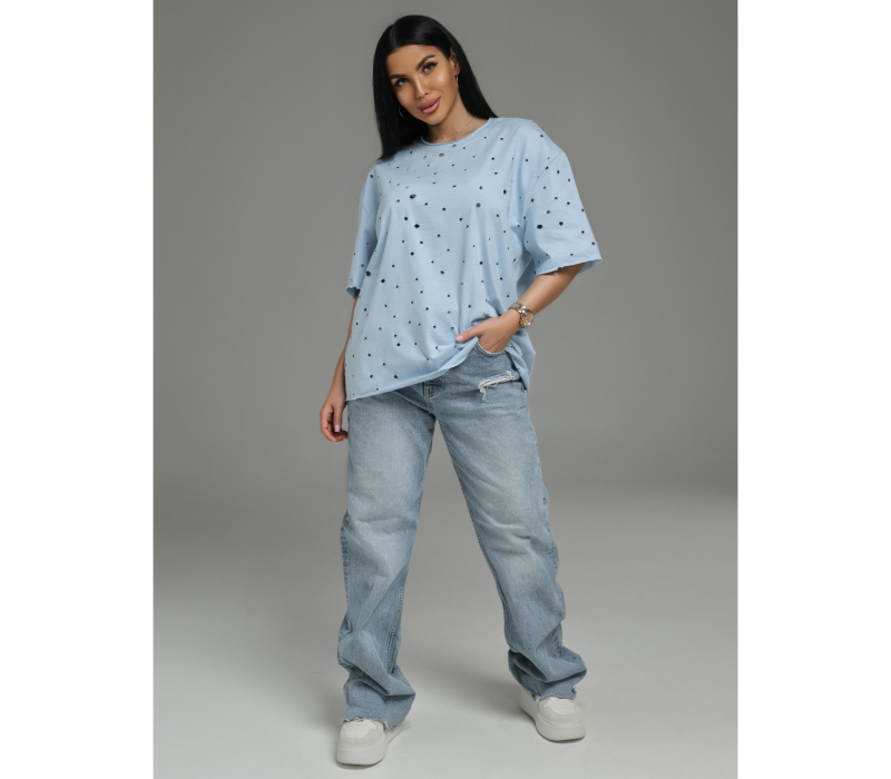 Винтаж футболка женская (голубой)