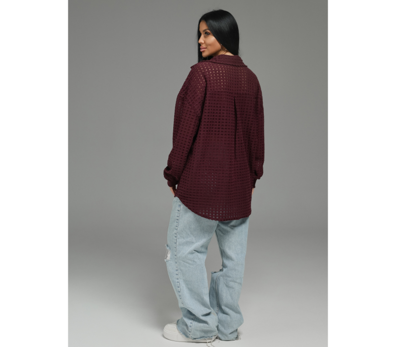 Стелла рубашка женская (бордо)