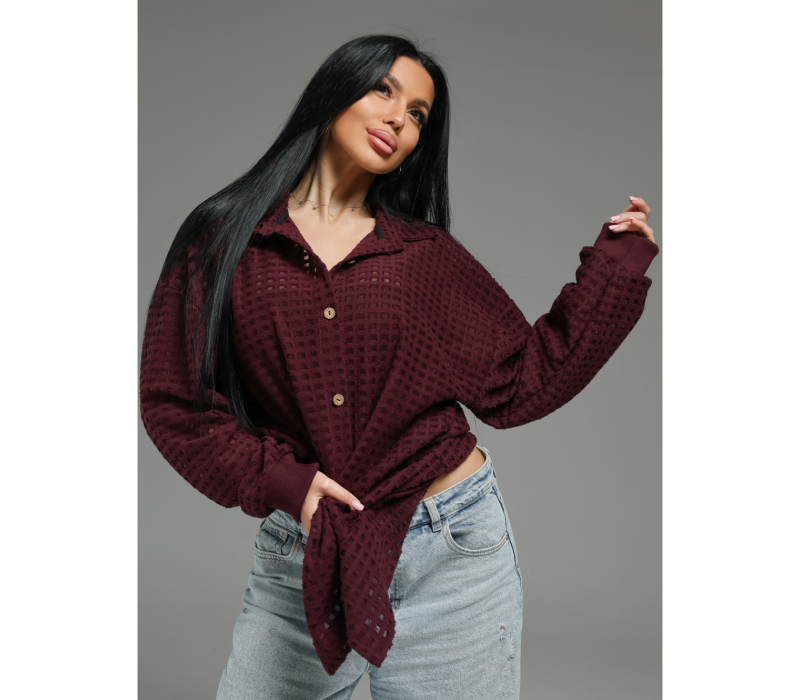 Стелла рубашка женская (бордо)