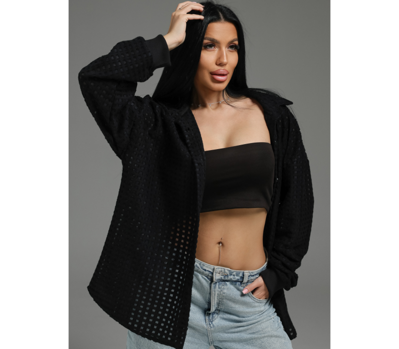 Стелла рубашка женская (черный)