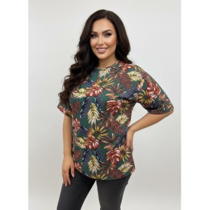 Анита-4 футболка женская (хаки листья)