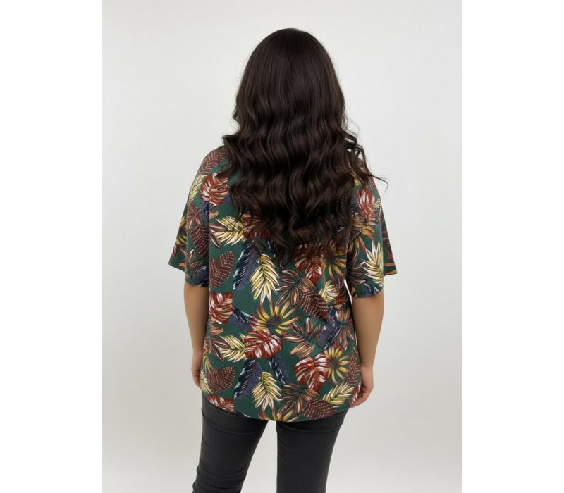 Анита-4 футболка женская (хаки листья)