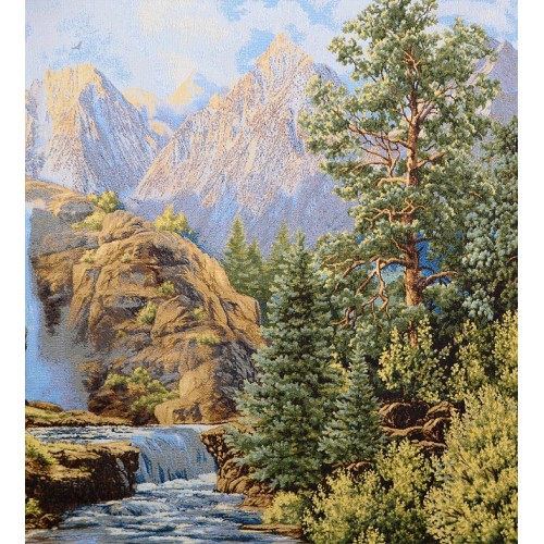Гобеленовое Панно "Водопад у гор" (70х70)