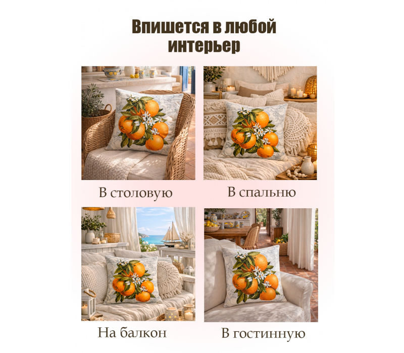 Гобеленовая Наволочка "Апельсины на ветке" (45х45)