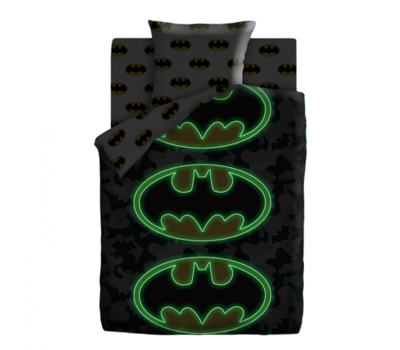 Детское постельное белье "Бэтмен Милитари", поплин светится в темноте 1.5сп., наволочка 70х70см