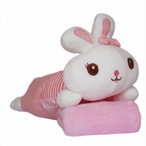 Плед- игрушка - подушка "Зайчик 3 в 1" розовый