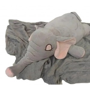 Плед- игрушка - подушка "Слоник 3 в 1" серый