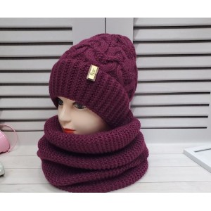 Комплект шапка+шарф хомут 3525 (4 цвета)