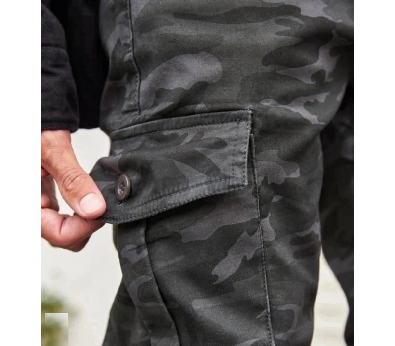Брюки джоггеры мужские "Милитари серые" с накладными карманами