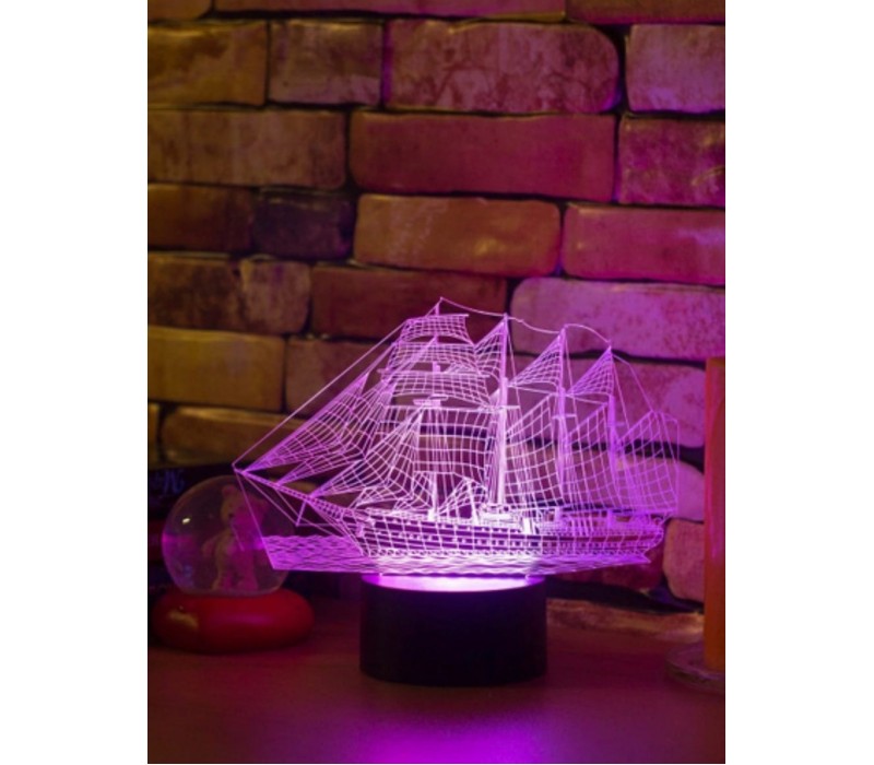 Ночник детский 3D Светильник Корабль 