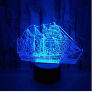 Ночник детский 3D Светильник Корабль 