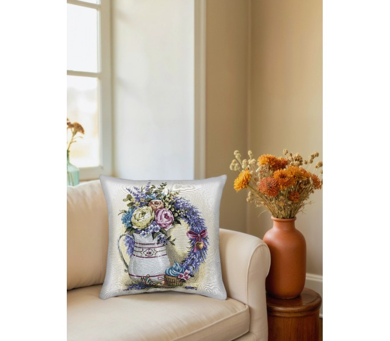 Гобеленовая наволочка "Букет в белом кувшине" (45х45)