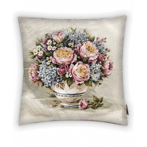Гобеленовая наволочка "Букет в вазе гортензия" (45х45)