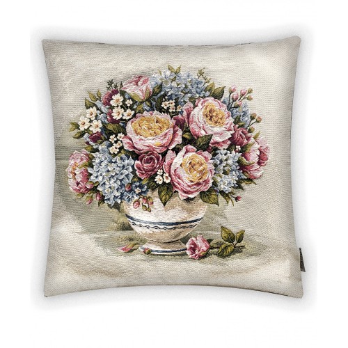 Гобеленовая наволочка "Букет в вазе гортензия" (45х45)