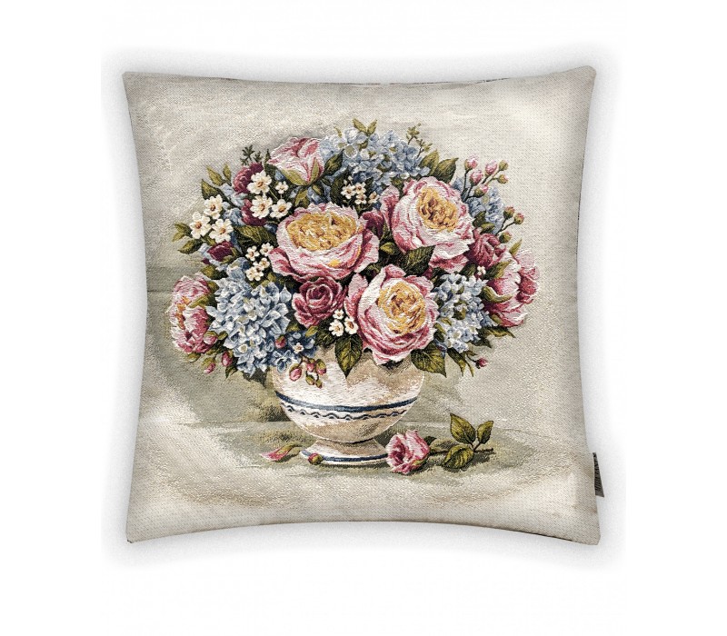Гобеленовая наволочка "Букет в вазе гортензия" (45х45)