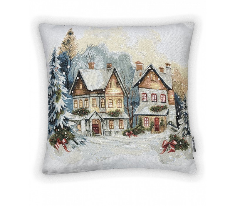 Гобеленовая наволочка "Новогодний уют" (45х45)