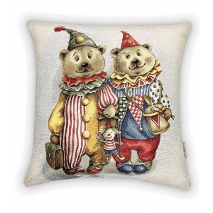 Гобеленовая наволочка "Цирковые мишки" (45х45)