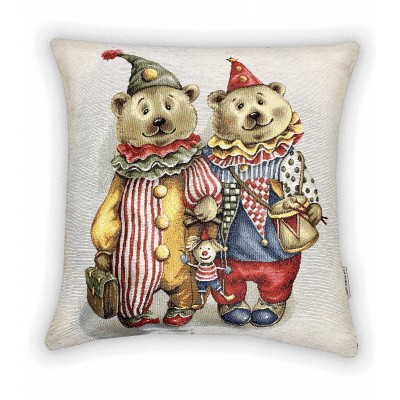 Гобеленовая наволочка "Цирковые мишки" (45х45)